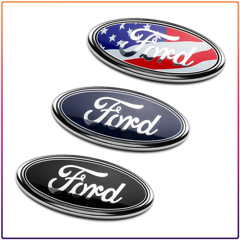 11.5x4.5cm Rear Trunk Emblem Sticker for Ford Ranger Escape Mondeo Fusion Fiesta Kuga Edge Focus Mustang Car Logo Badge Accessories