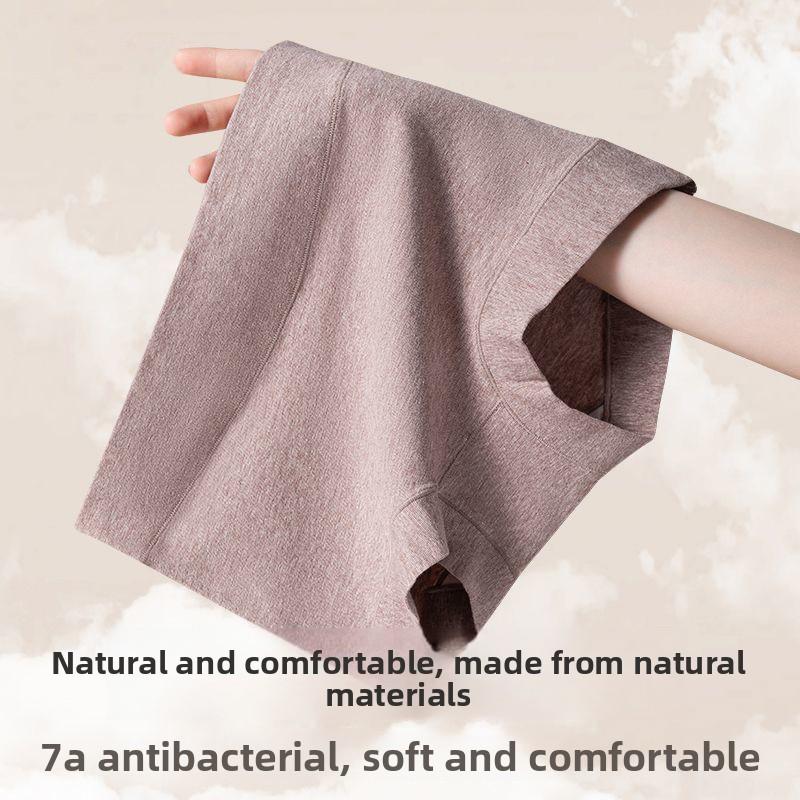 Große Größe Damen Frühling und Herbst Farbe Baumwolle 7A Antibakteriell Bauchstraffend Hüftflachwinkel Hohe Taille Unterwäsche