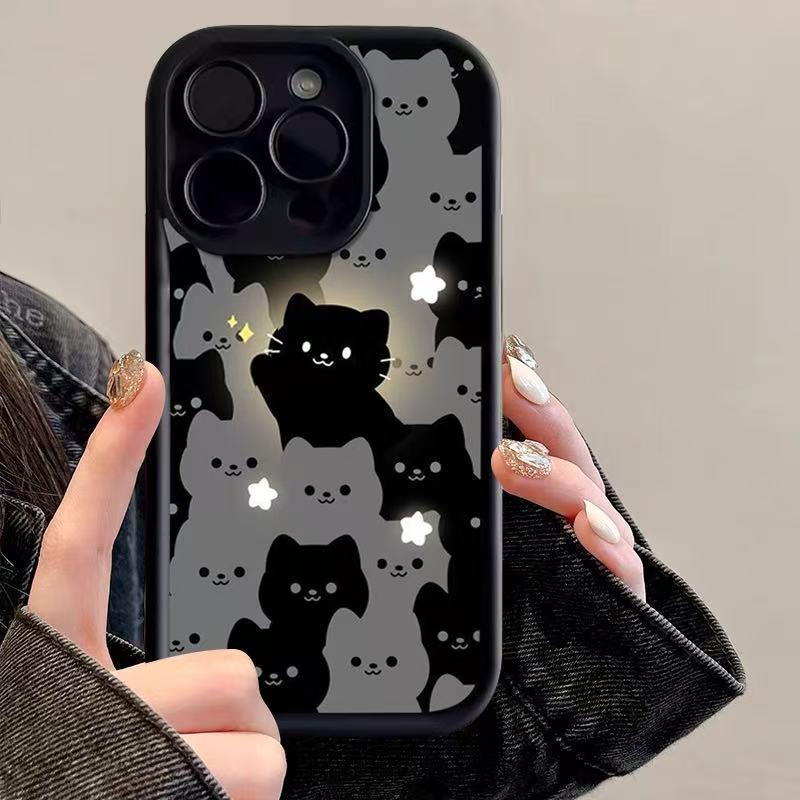 iPhone 17 Pro Max Black Cat Phone Case for Models 13/14/16