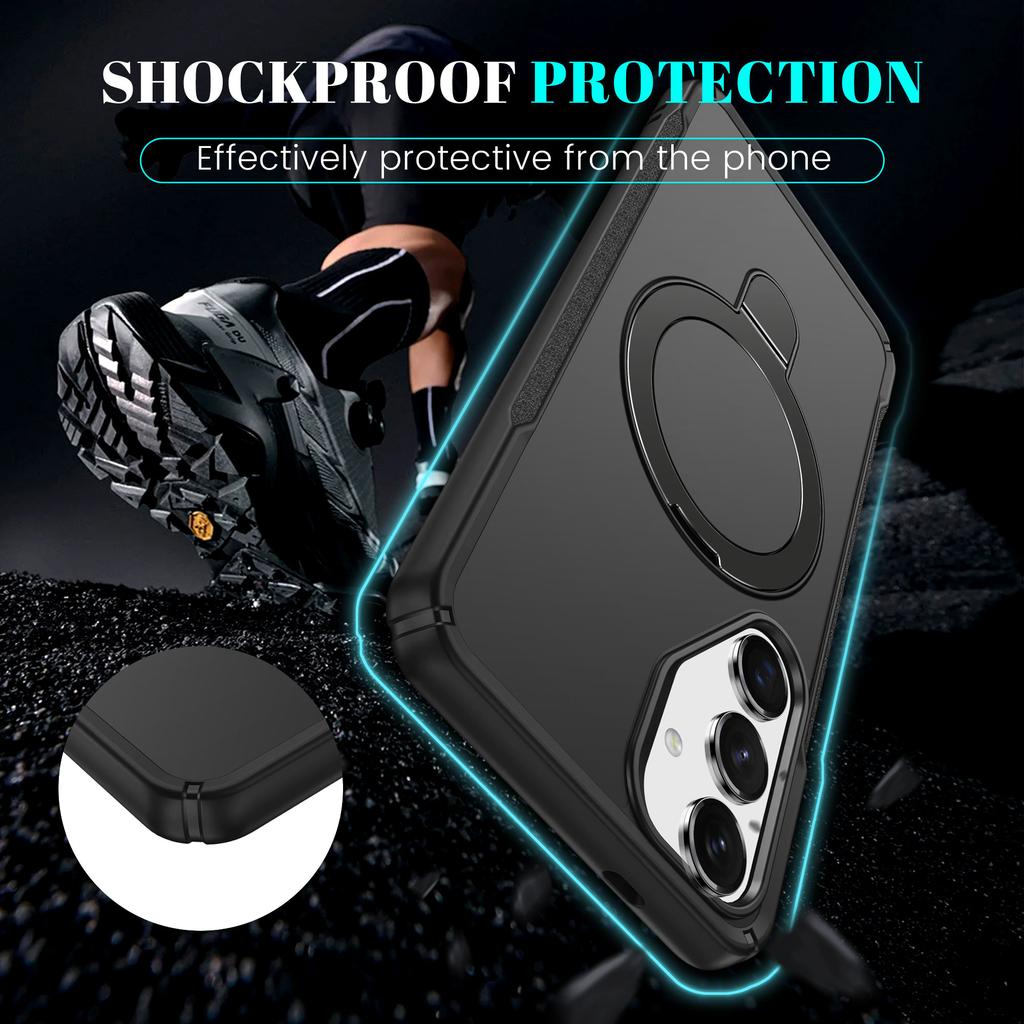 For Samsung Galaxy S25+/S24+ Case with Magnetic Kickstand TPU + PC Anti Drop Phone Cover