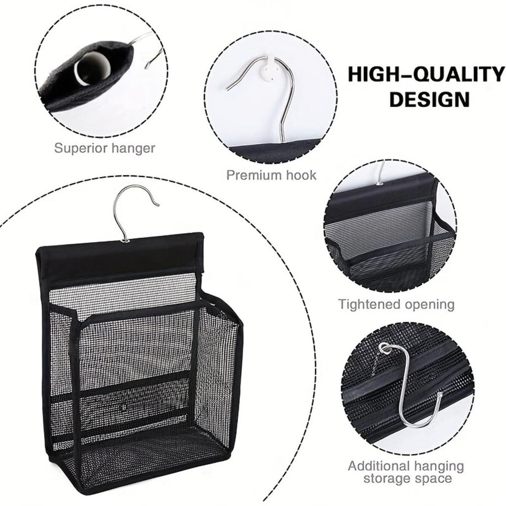 Hanging Toiletry Kits PVC Mesh Hanging Bag Portable Quick Drying Shower Storage Bag Wall Mounted Cosmetics Toiletries Organizer