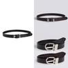 Womens Leather Waist Belt With Geometric Design And Metal Pin Buckle For Professional Attire
