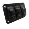 New 12V/24V 3 Gang Toggle Rocker Switch Panel Blue LED Light for Car Marine Boat