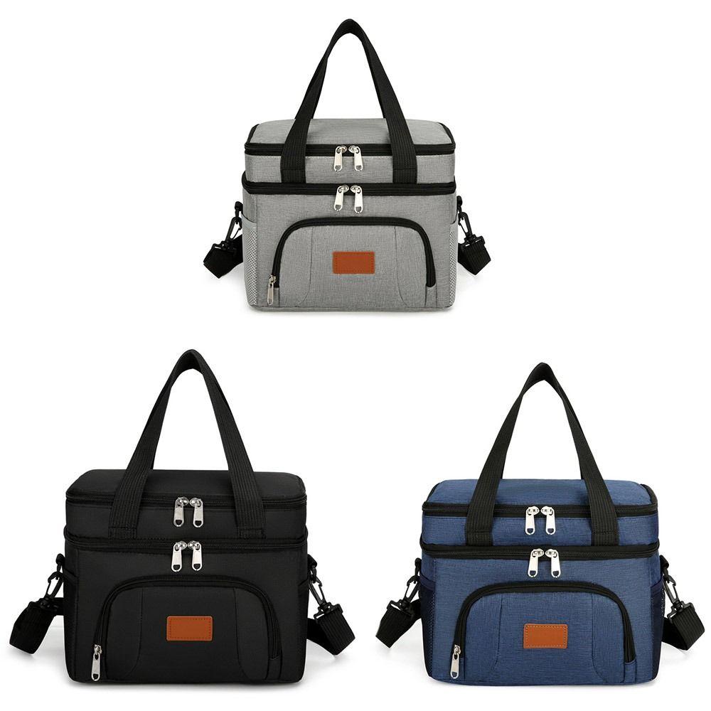 Ox Cloth Insulated Lunch Bag Solid Color Food Hand Bags Food Warm Thermal Bag Insulation Package Cooler Lunch Box Bag