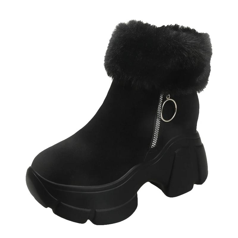 

Обувь женская 2025 года, горячая распродажа, женские ботильоны, повседневные ботинки в римском стиле, женские, с круглым носком, на высоком каблуке, на платформе, с боковой молнией, теплые туфли для женщин 39 чёрный