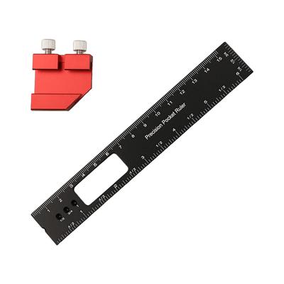 Holzbearbeitungslineal Positionierlineal Anrisswerkzeug Aluminiumlegierungslineal mit Schiebestopp Tischler Mess- Anriss- Markierungswerkzeug
