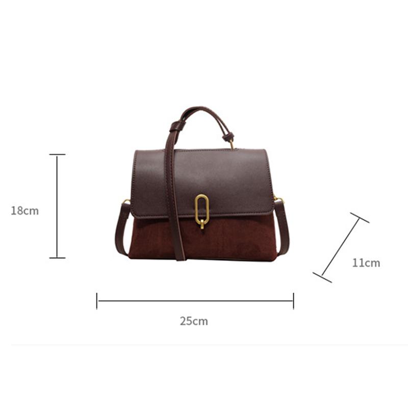 High Sense Handbags Women's Autumn and Winter Solid Color All-Matching Shoulder Bag Retro Minority Crossbody Commuter Bag
