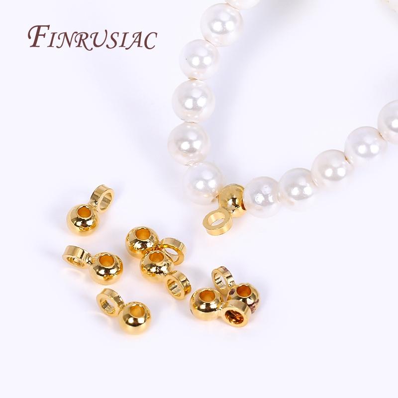18K Gold Plated Mini 2.5mm Beads Pendant Bail Bead For DIY Jewelry Making Supplies