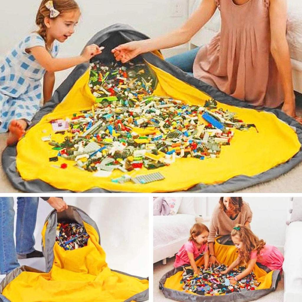 Block Storage Mat, Toy Storage Bag, Toy Block Cleanup Mat, Washable, Convenient for Outings, Multipurpose, Easy Cleanup, Extra Large, Birthday