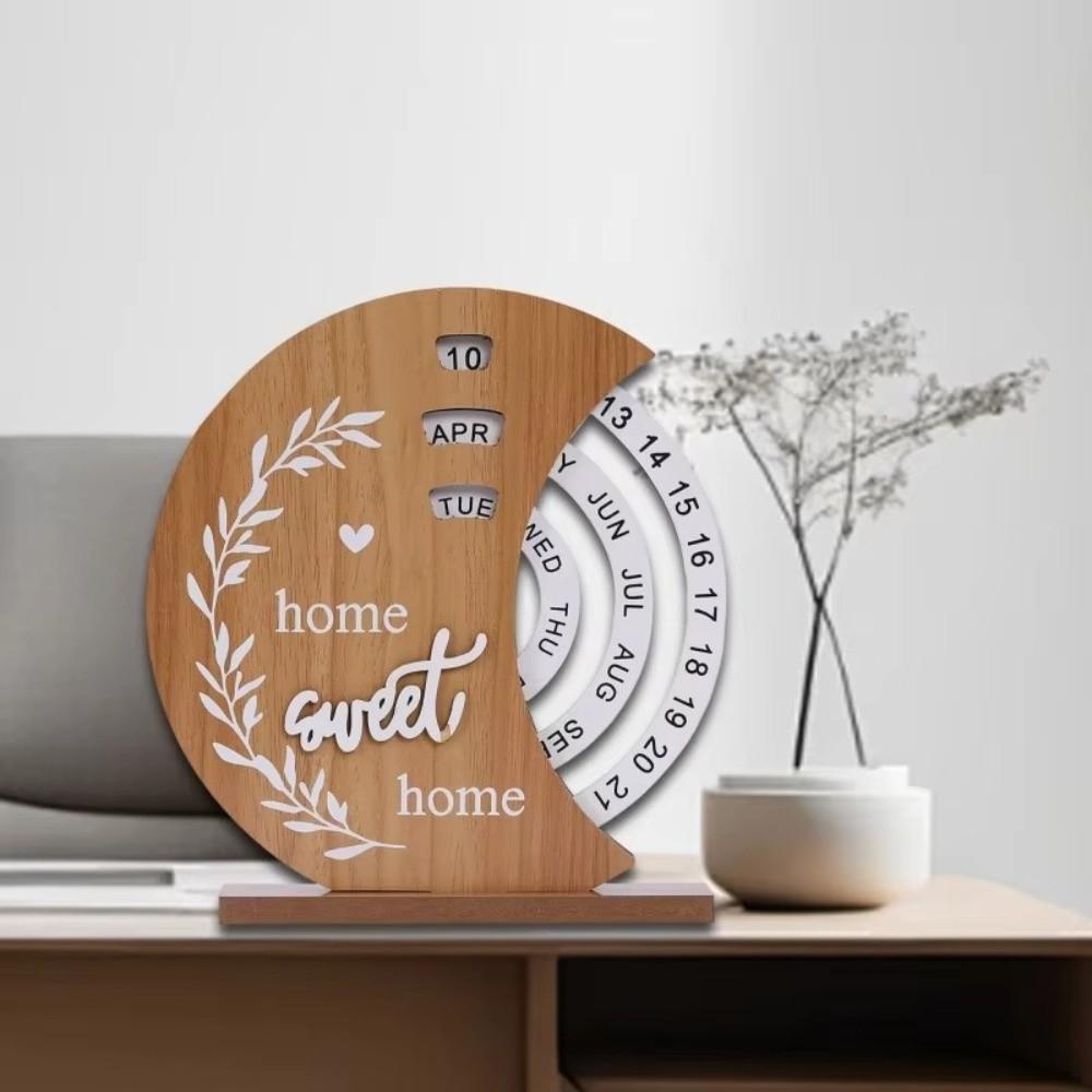 Reusable Manual Rotating Desk Calendar Aesthetic Rotatable Desk Ornament  Office