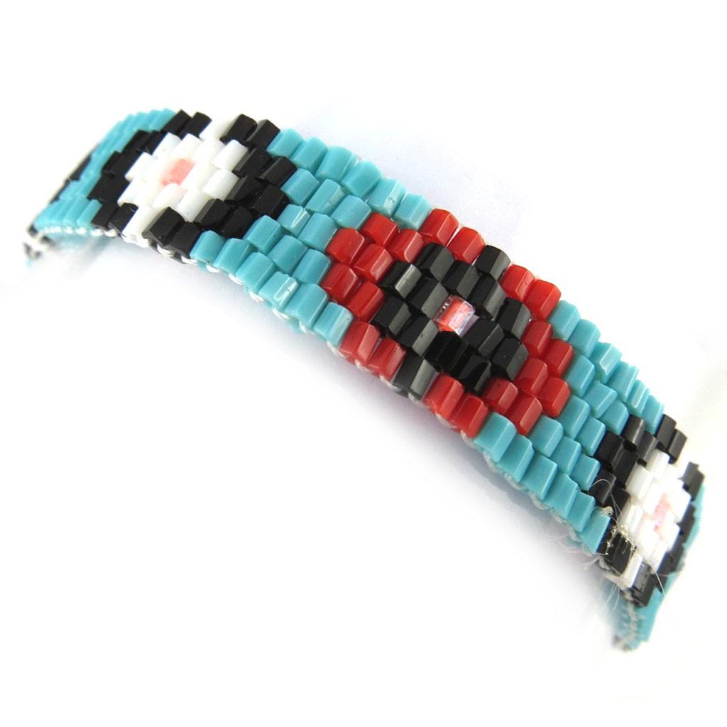 Les Trésors De Lily [N1181] - Ethnic Bracelet 'Navajos' Blue Red