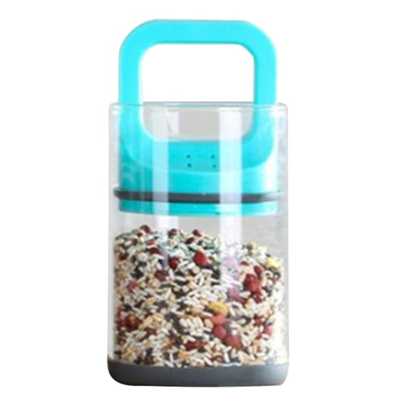 

Innovative Canister Vacuum Storage Jar Container Glass Storage Jar with Vacuum Seal Lid Container for Food Preservation small синий