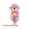 (Rosa) Con Movimento Respiratorio Giocattolo Lontra per Dormire Rilassante Giocattolo Musicale di Peluche per Bambini