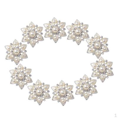 10pcs DIY Decorative Buttons Alloy Flatback Rhinestone