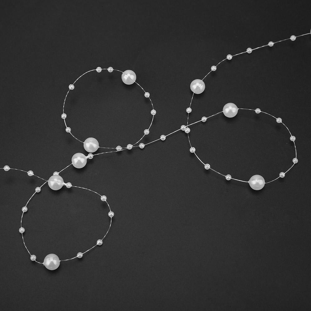 10M Fishing Thread Artificial Pearls Beads Chain   Wedding Party Decoration (white)