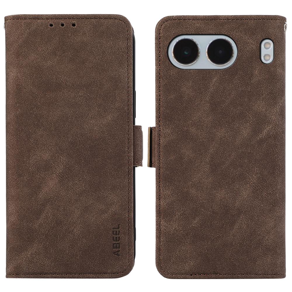 

ABEEL For OnePlus Nord 4 Case PU Leather Folio Stand View RFID Blocking Phone Cover Coffee