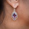 Natural Amethyst Earrings, 925 Sterling Silver Jewelry, Gift for Mom, Dangle Earrings