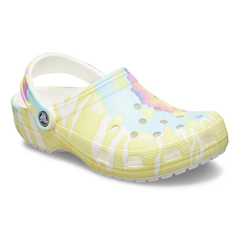 Crocs Classic Clog Tie Dye Beach Sandals Multi Color Unisex
