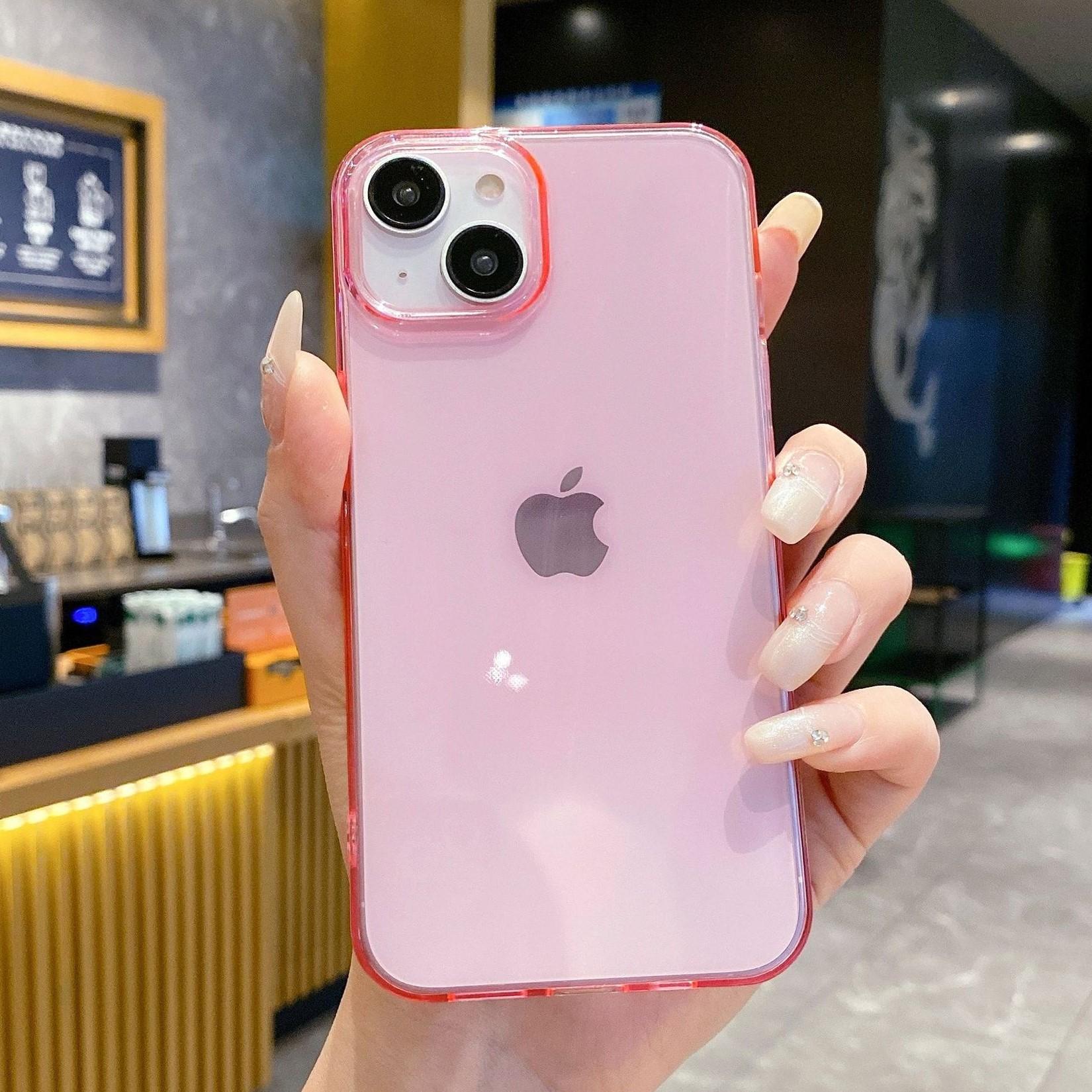 

Мягкий прозрачный чехол для телефона конфетного цвета для iPhone 16 15 14 13 12 11 Pro X XS Max XR 8 7 Plus Mini Прозрачный противоударный бампер For iPhone 15