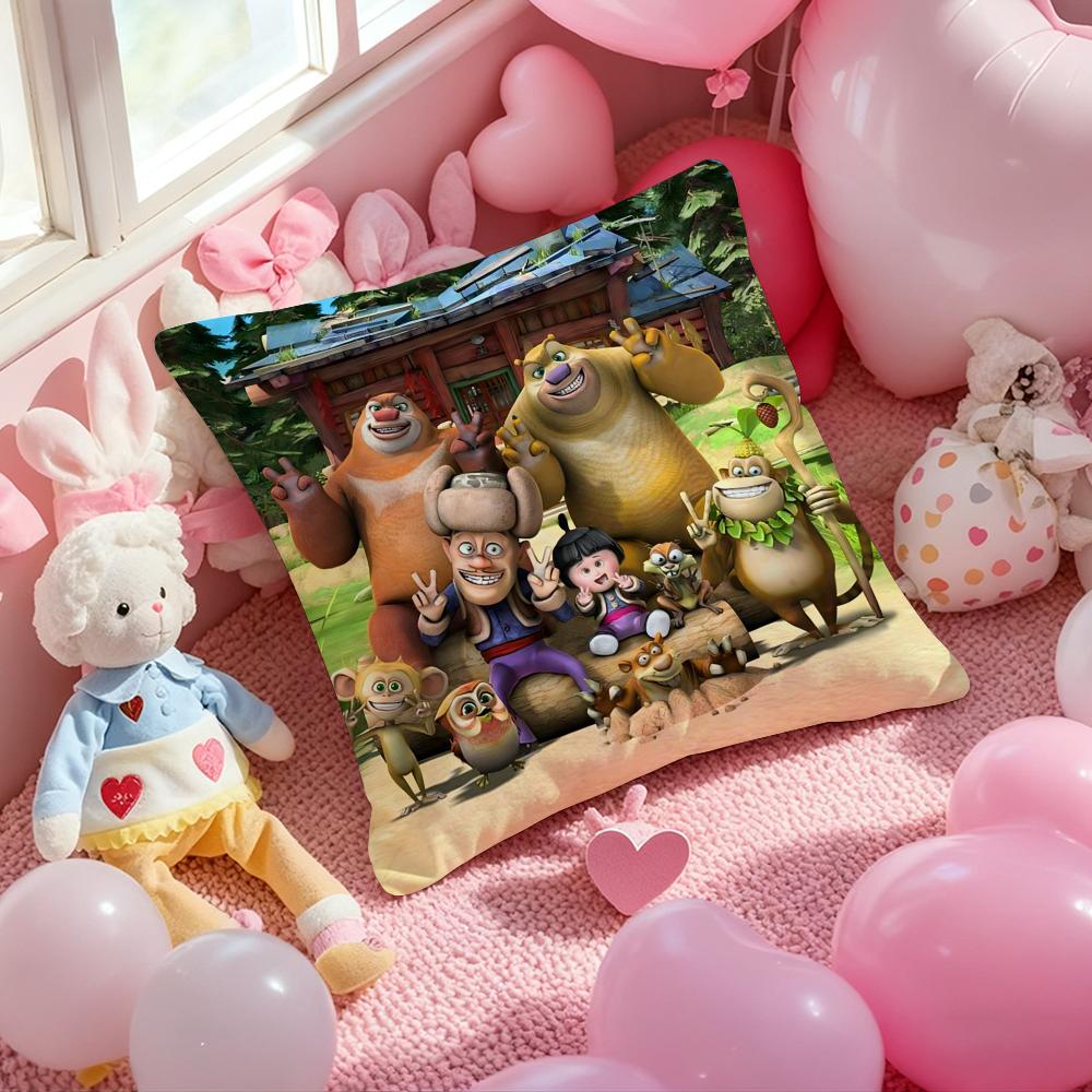 Anime B-Boonie B-Bears Cushion Cover Pattern Printed Pillowcase for Living Room Sofa Cushion Cover & Bedroom Decor