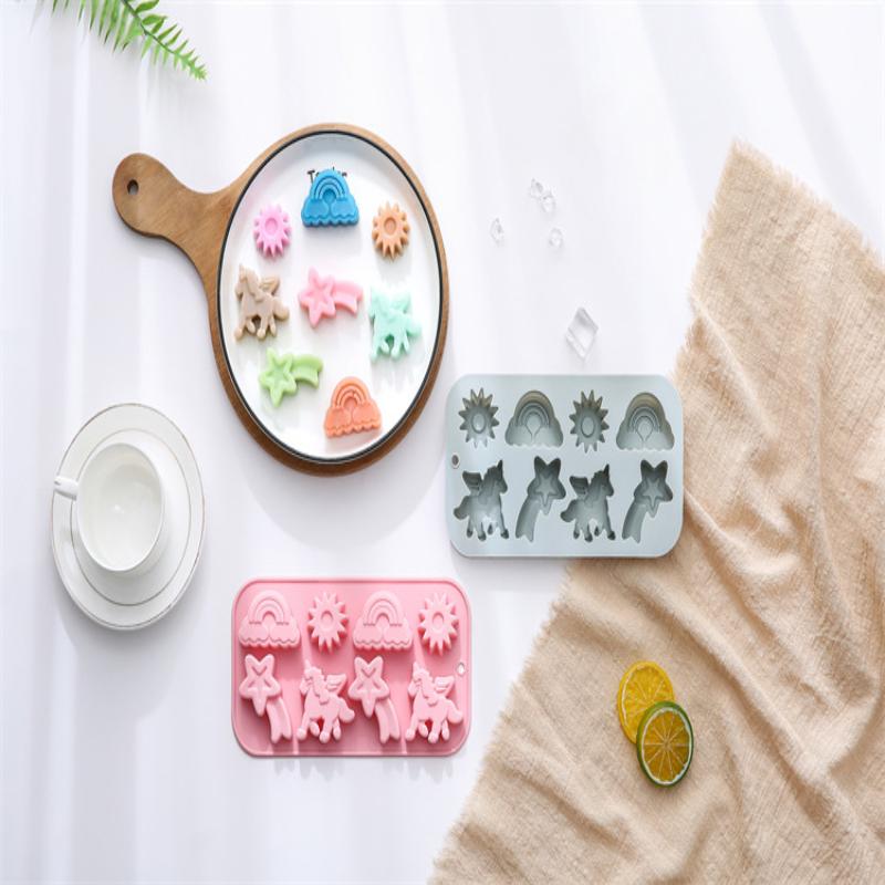 Unicorn Silicone Mold 8 Cavity 3D Flying Unicorn Themed Baking Tools Fondant Cake Chocolate Mould