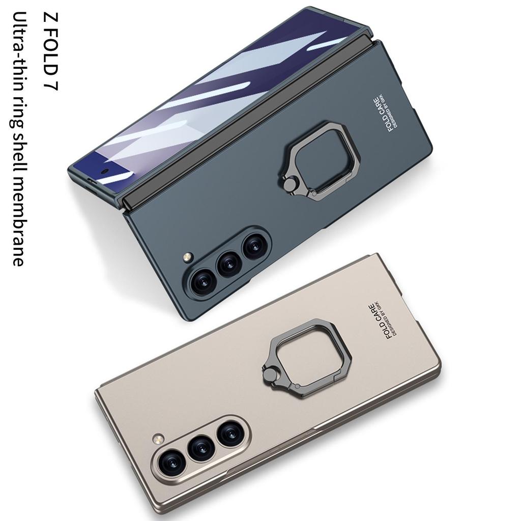 Samsung Z Fold7 Case: Square Ring Stand, Integrated Shell, Personalized Film, Anti-Drop Protective Cover for Men & Women