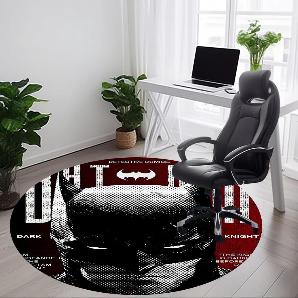 1pc Batman Office Round Area Rug, Under Office Chairs Bedroom Living Room Home Decor, Room Deco, Available In Various Sizes