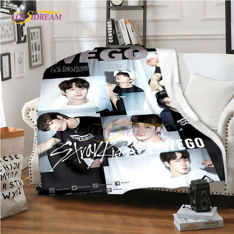 Nieuw Kpop Sterren Stray Kids Plaid Zachte Dekens voor Bedden Bankhoes Winter Beddengoed Queen Size Kamer Decoratie Fans Cadeau Picknick