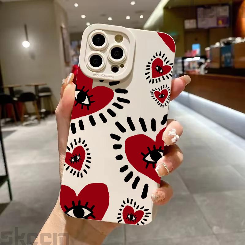 Creative Evil Eye Pattern Silicone Phone Case For iPhone 16 Pro Max 14 15 Plus 11 12 13 Mini X XS XR 7 8 16E Shockproof Cover