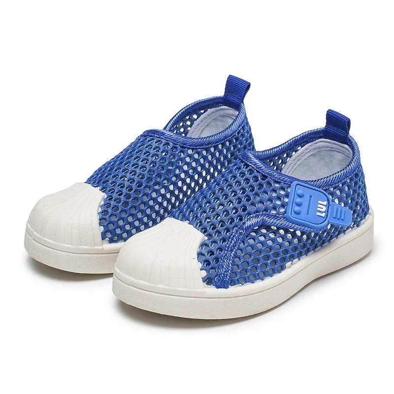 Unisex Kids Flat Shoes for Summer Air Mesh Breathable Net Fabric Sneakers for Boys Girls School Children Casual Shoes Anti-kick
