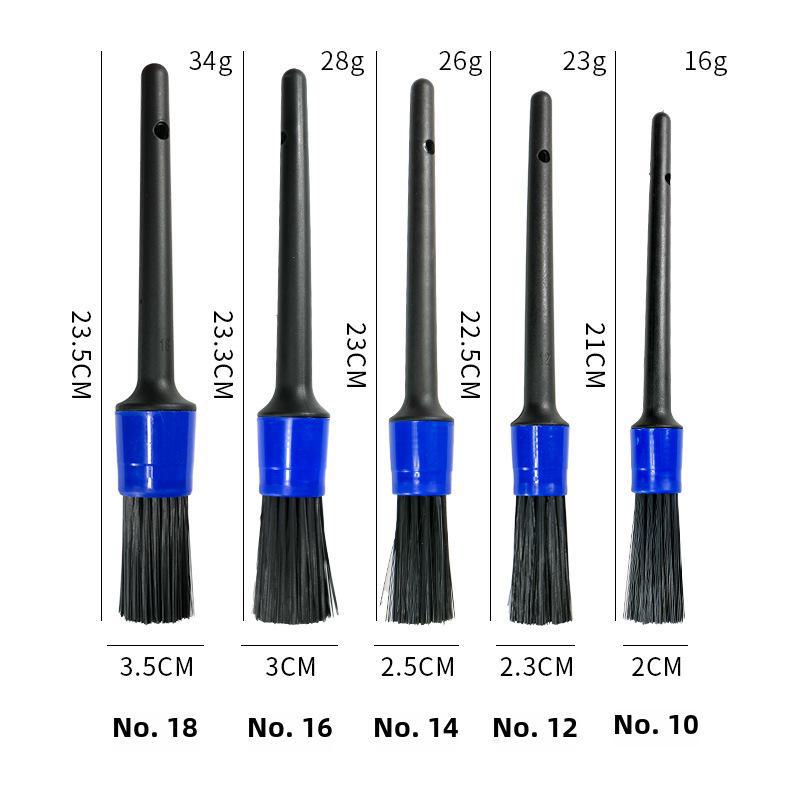 Car Detailing Brush Set: Grille, Air Vent, Wheel Rim, Engine Gap - 5-Piece Kit for Auto Cleaning.