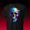 Glitch Skull Graphic Tee | Cyberpunk Rave Aesthetic | Colorful Melting Skull