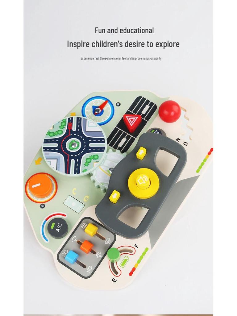 Multifunktionales Baby-Frühförderungs-Puzzlespielzeug: Praktisches Gehirntrainings-Simulations-Lenkrad Busy Board
