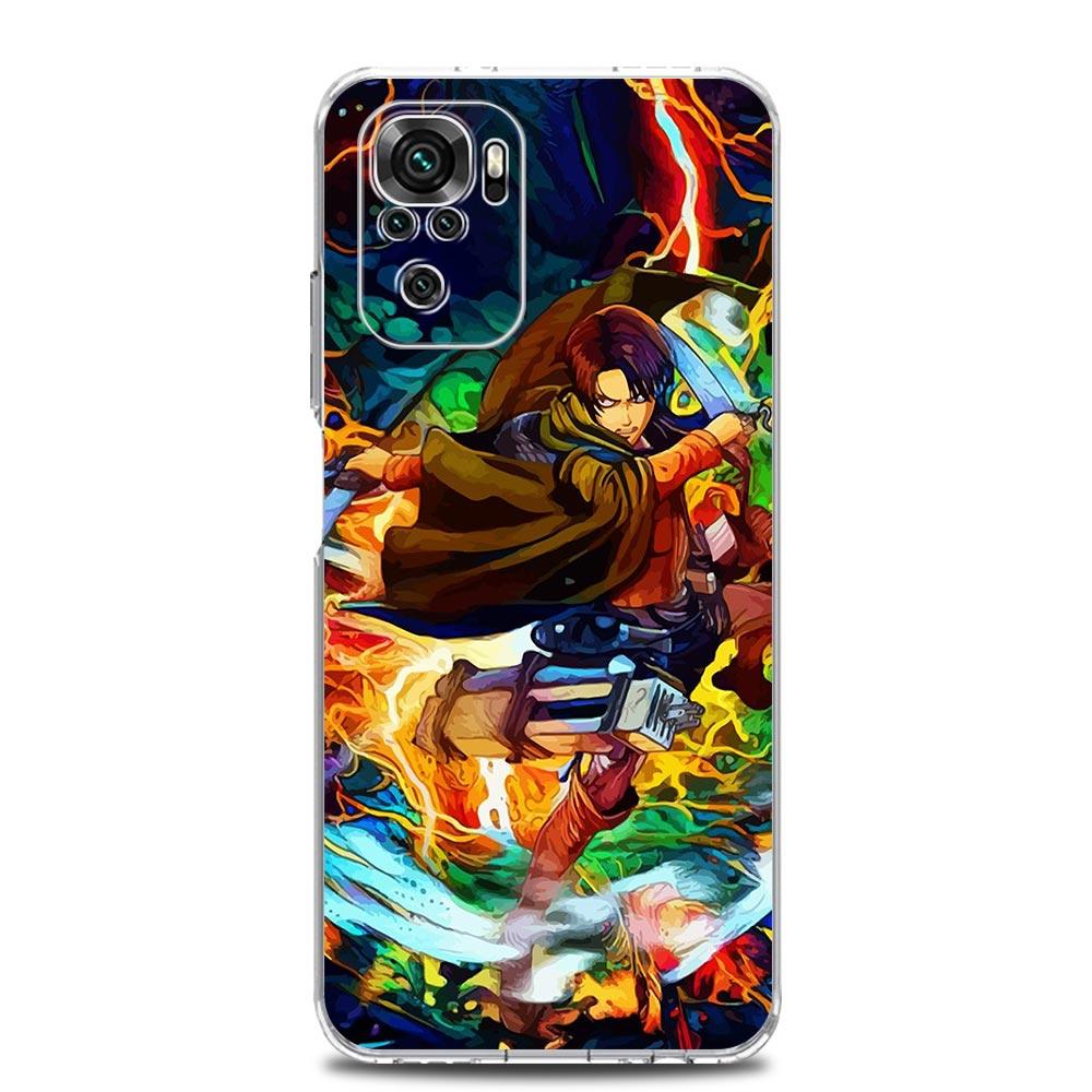 Anime Attack on titan Eren Yeager Pouzdro na telefon pro Xiaomi Redmi Note 12 11 9S 9 8 10 Pro Plus 7 8T 9C 9A 8A K40 Gaming Průhledný kryt