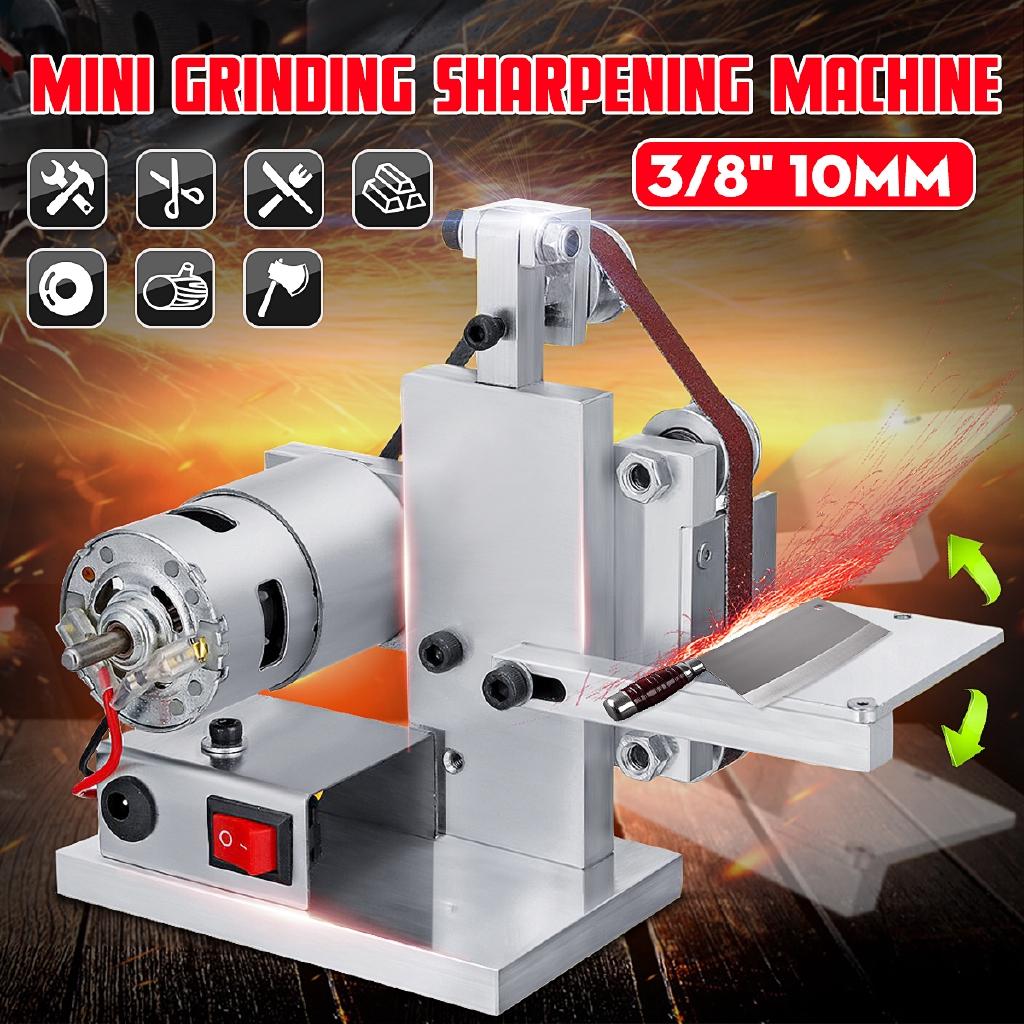DIY Belt Sander Desktop Grinder Polishing Grinding Sharpening Machine Mini Buffer Electric Angle Grinder With 10 Belts New
