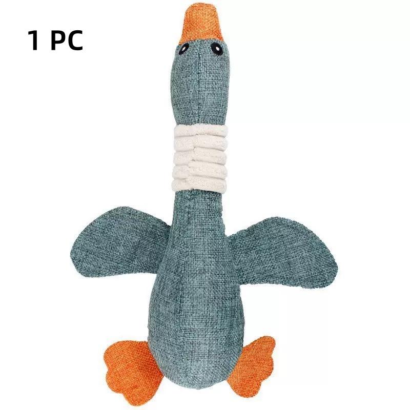 

Игрушки для успокоения собак Звук дикого гуся Устойчивые к укусам Игрушка для чистки зубов и жевания Плюшевая игрушка для питомца синий