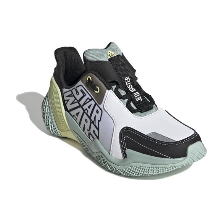 New Adidas STAR WARS Star Wars Runner J Non-slip Lightweight Low-Top Kids' Running Shoes White Green Teenagers EF9481