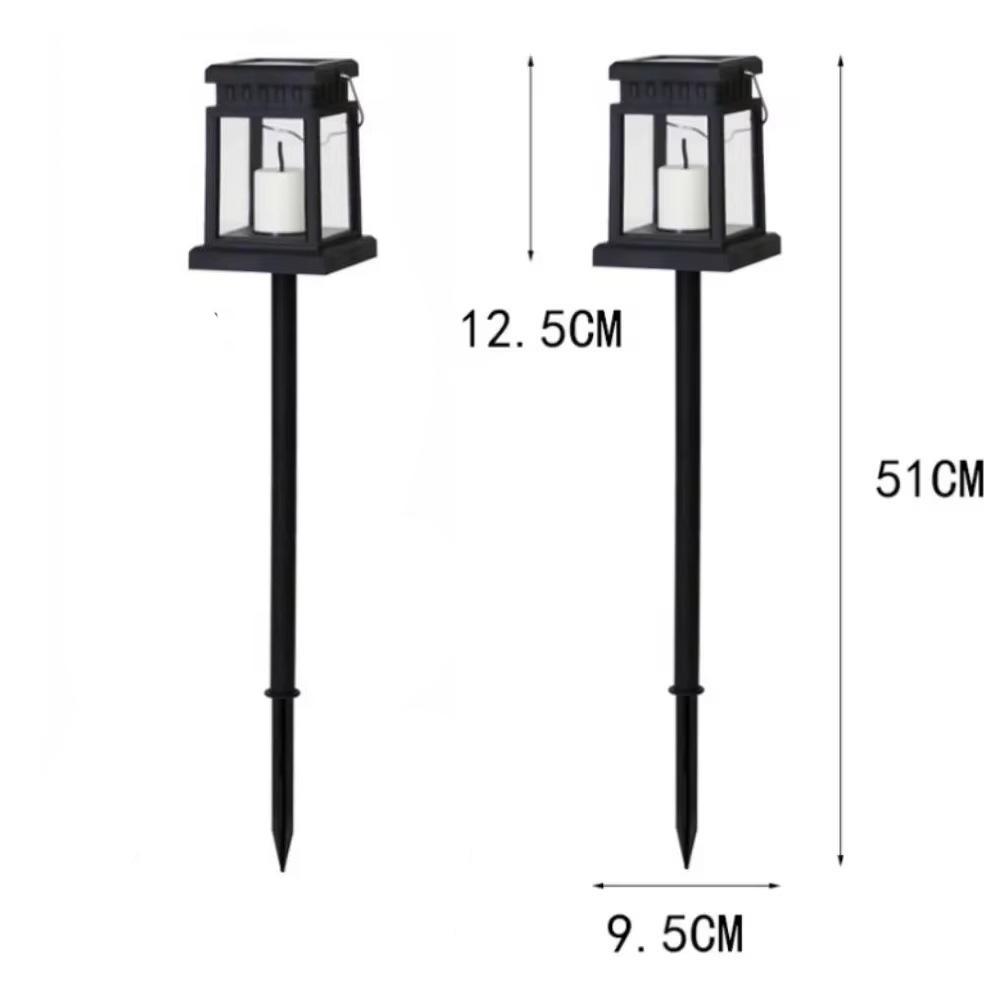 LED Retro Flickering Hanging Lantern Candle Bright Pathway Decoration Outdoor Palace Light Solar Lamp Waterproof Yard Garden