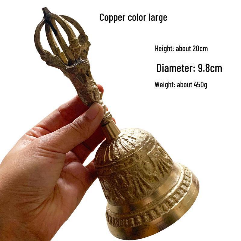 "Brass Hand Rattle with Five Bells for Home or Shop Use"