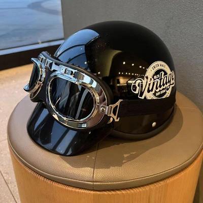 Casco Mezzo Harley Retro Moto Elettrica, Unisex, Protezione Solare Estiva, Certificato 3C