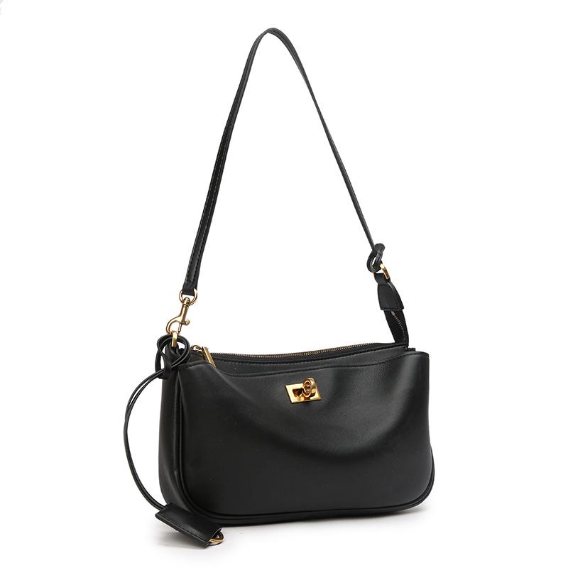 New first-layer cowhide European and American fashion armpit bag small square bag single shoulder crossbody leather mahjong bag