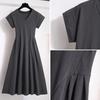 Casual pendant dress summer large size fat mm temperament V-neck waist thin cover t-shirt skirt temperament long dress