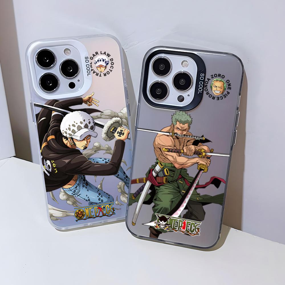 ONE PIECE Luffy Ace Mobile Phone Case iPhone17pm Trendy Cool Anti-drop Colored Silver IMD Apple 16pro Boys