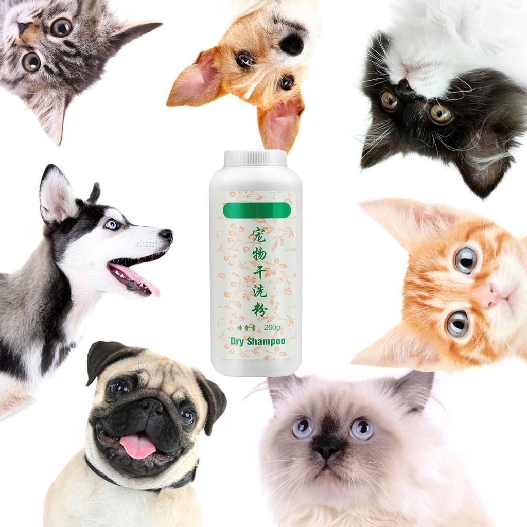Water-free Cat Shampoo No Rinse Dogs Cat Cleaning Powder Pet Grooming Supplies for Bathless Cleaning Odor Eliminators
