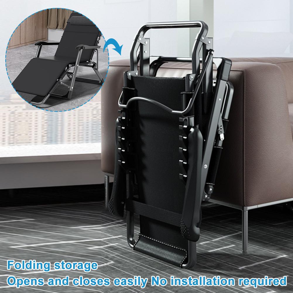 Folding Lounge Chair Versatile Foldable Patio Recliner Adjustable Patio Recliner with Headrest Cushion for Home Office