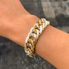 Exaggerated Cuban Curb Chunky Thick Chain Bracelets for Women Trendy 2025 Punk Lock Charm Bangles Grunge Jewelry Steampunk Men
