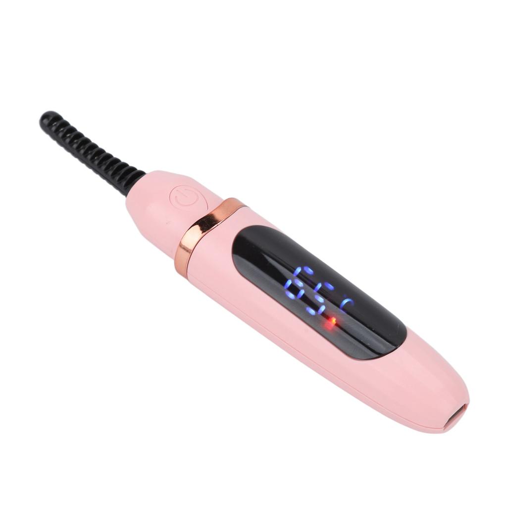 Beheizte Wimpernzange Langanhaltendes Lockenwerkzeug USB Wiederaufladbar 3 Temperatur Einstellbar LED Digitalanzeige für Frauen