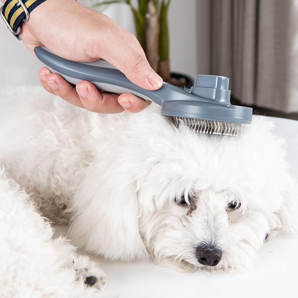 

High Quality Pet Comb Self Cleaning Brush Professional Grooming Brush For Dogs And Cats Dog Bath Cleaning Supplies розовый