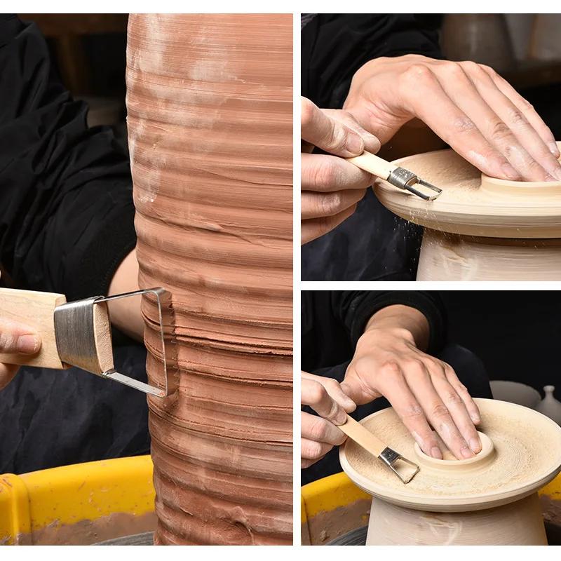 Pottery Teapot Handle Tool Clay Scraper Full Set of Handmade DIY Water Cup Ware Plain Embryo Handle Sculpture Knife