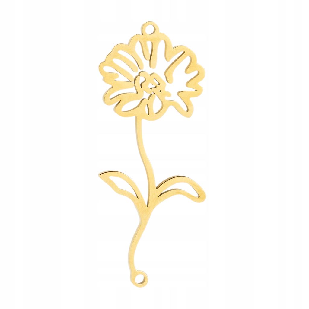 Stainless Steel Bracelet Connector With A Golden Daisy Flower